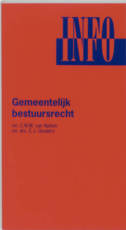 Omslag van Info gemeentelijk bestuursrecht