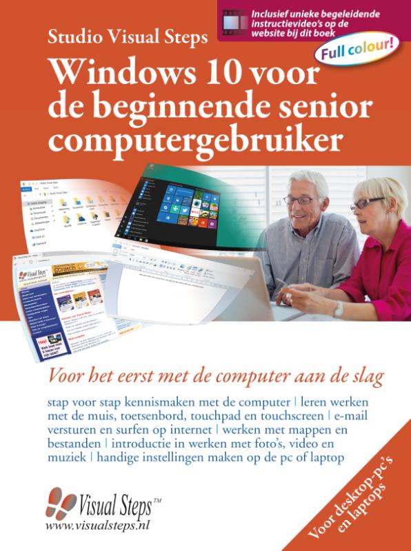 Omslag van Windows 10 voor de beginnende senior computergebruiker