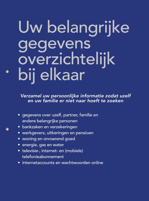 Omslag van Uw belangrijke gegevens overzichtelijk bij elkaar