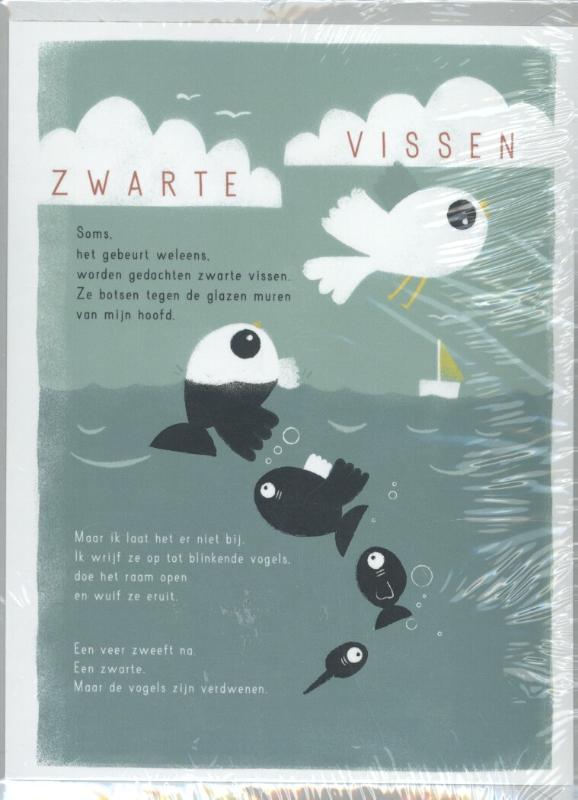 Omslag van Plint poëziekaart 'Zwarte vissen' set van 10