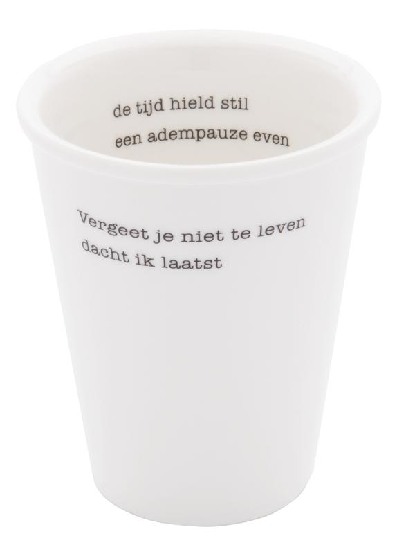 Omslag van Porseleinen beker 'Vergeet je niet' set van 2