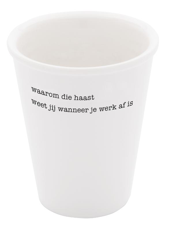 Omslag van Porseleinen beker 'Waarom die haast' set van 2