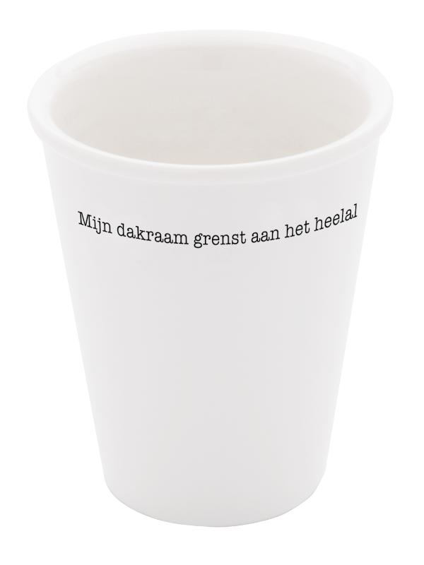 Omslag van Porseleinen beker 'Mijn dakraam grenst aan het heelal' set van 2
