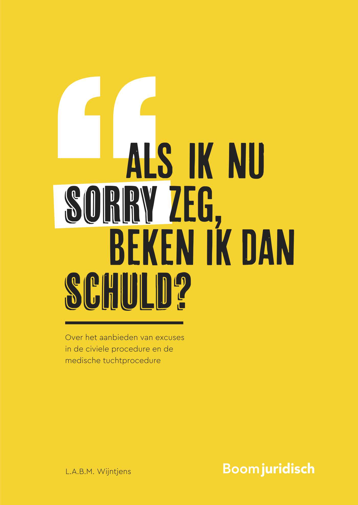 Omslag van Als ik nu sorry zeg, beken ik dan schuld?