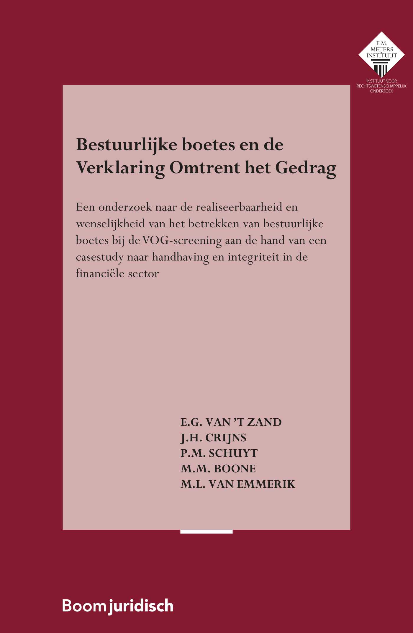 Omslag van Bestuurlijke boetes en de Verklaring Omtrent het Gedrag