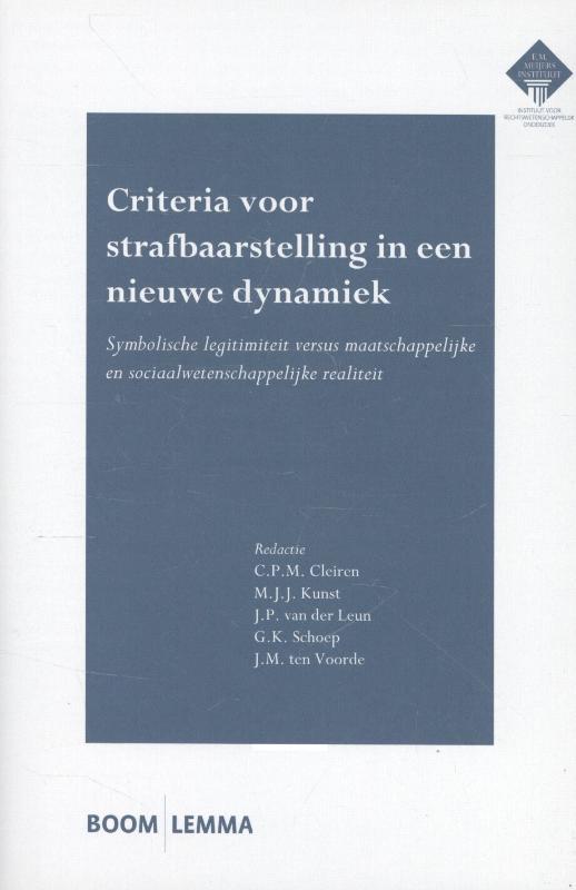 Omslag van Criteria voor strafbaarstelling in een nieuwe dynamiek