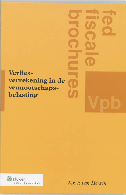 Omslag van Verliesregelingen in de vennootschapsbelasting