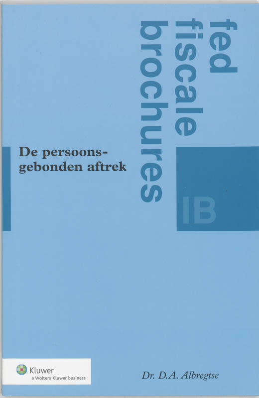 Omslag van De persoonsgebonden aftrek