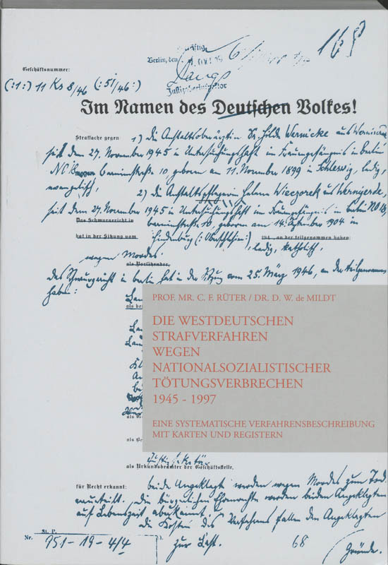 Omslag van Die Westdeutschen Strafverfahren wegen Nationalsozialistischer Totungsverbrechen 1945-1997