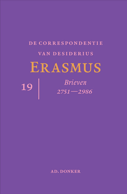 Omslag van De correspondentie van Desiderius Erasmus deel 19