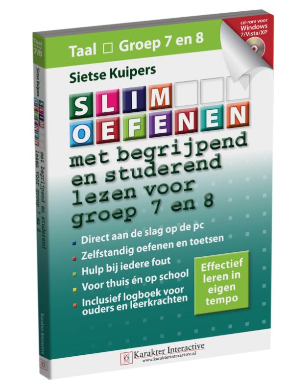 Omslag van SLIM OEFENEN met begrijpend en studerend lezen voor groep 7 en 8