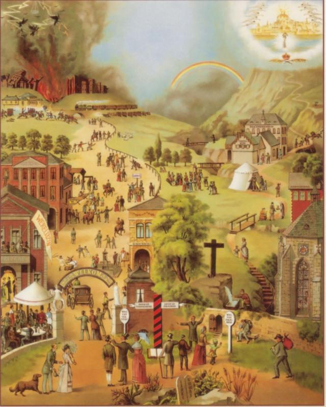 Omslag van De brede en de smalle weg poster set 5 ex