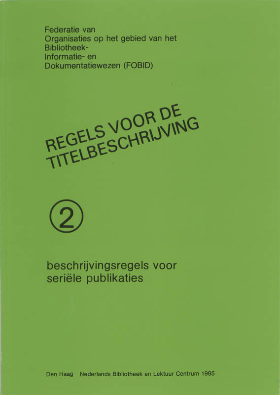 Omslag van Beschrijvingsregels voor seriele publikaties