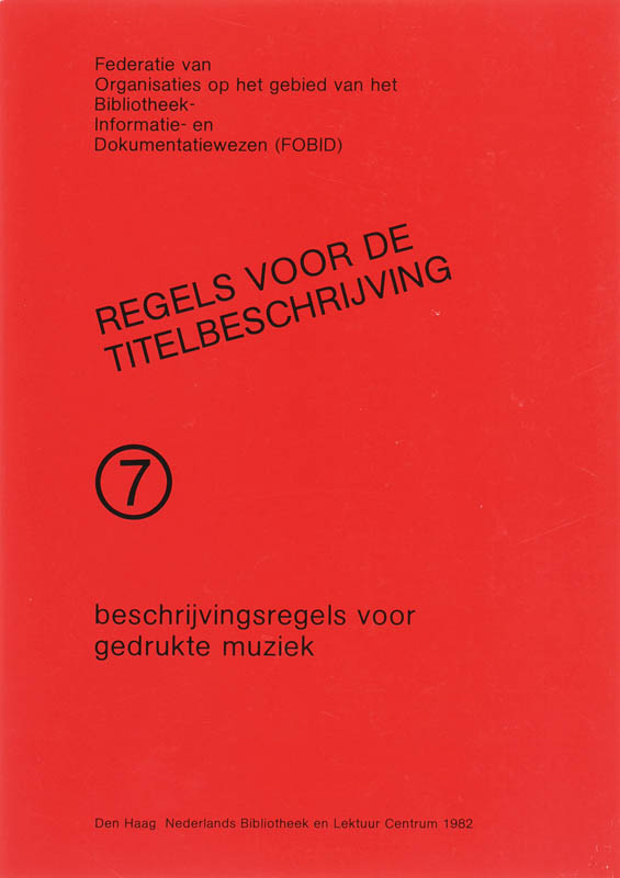 Omslag van Beschrijvingsregels voor gedrukte muziek