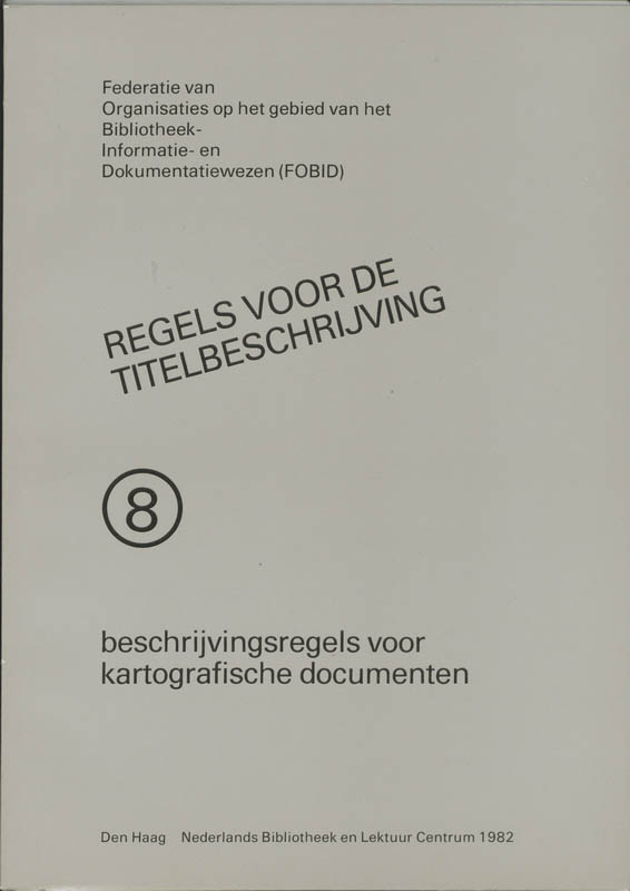 Omslag van Beschrijvingsregels voor kartografische documenten