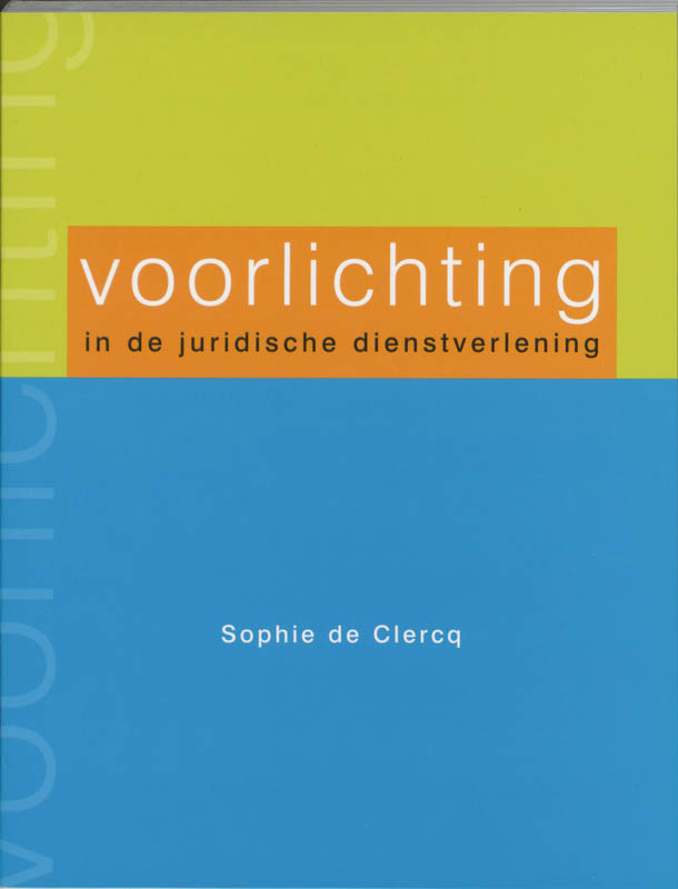 Omslag van Voorlichting in de juridische dienstverlening