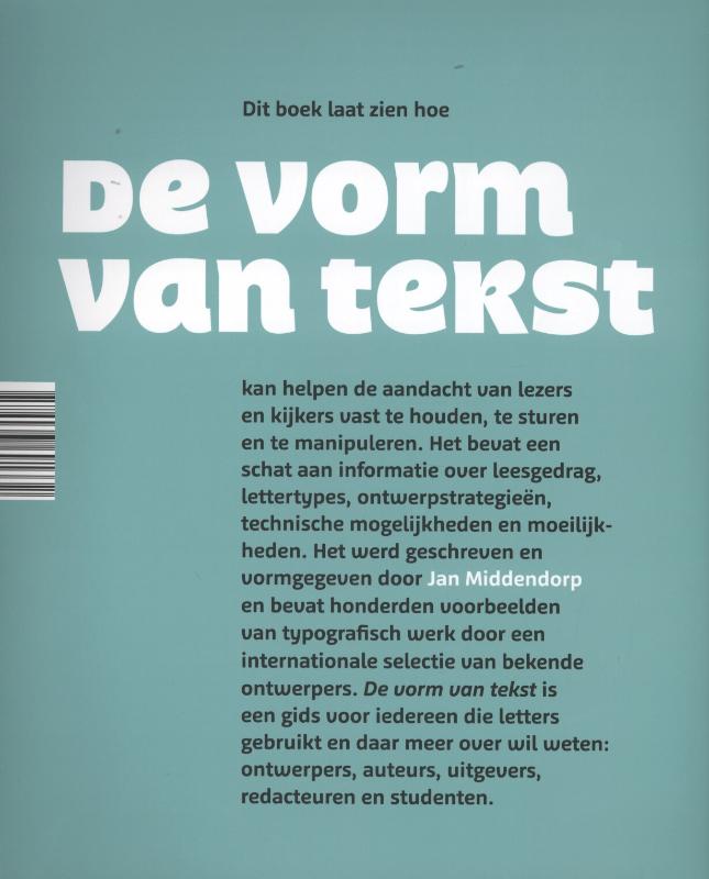 Omslag van De vorm van tekst