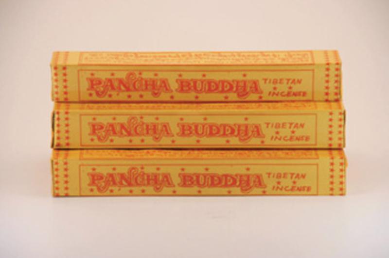 Omslag van Tibetaanse wierookstokjes Pancha Buddha, 5 x 5 geuren