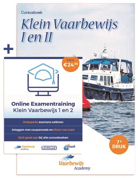 Omslag van Vaarbewijs Academy Cursusboek Klein Vaarbewijs I en II + Online Examentraining