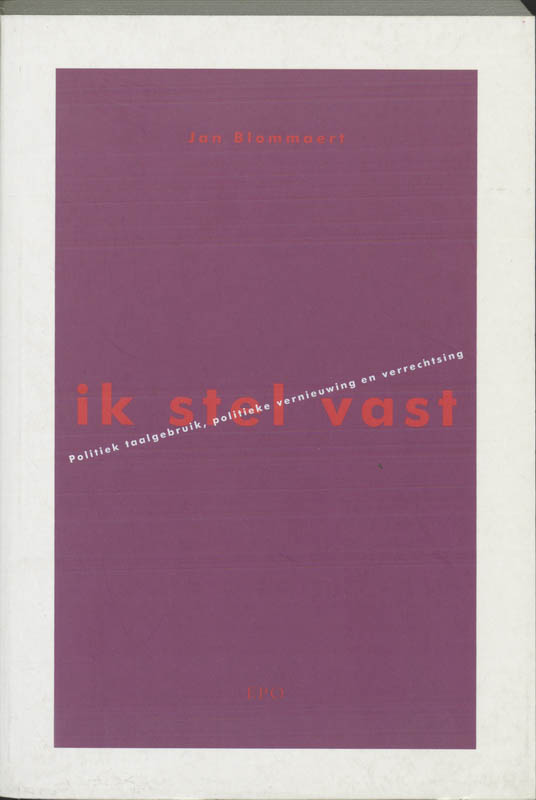 Omslag van Ik stel vast