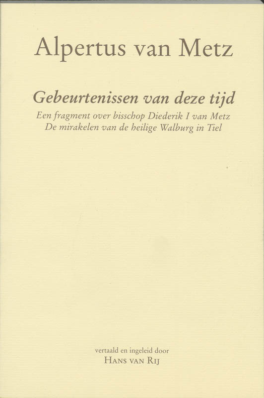 Omslag van Alpertus van Metz