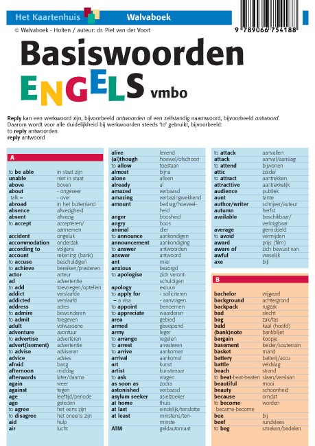 Omslag van Basiswoorden Engels vmbo