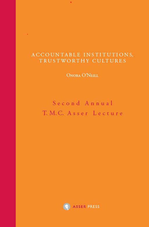 Omslag van Accountable institutions, trustworthy cultures