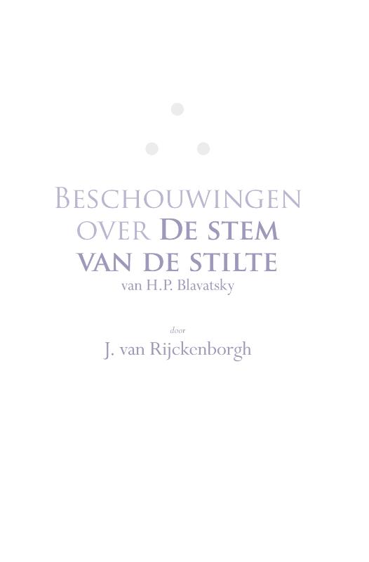 Omslag van Beschouwingen over De Stem van de Stilte van H.P. Blavatsky