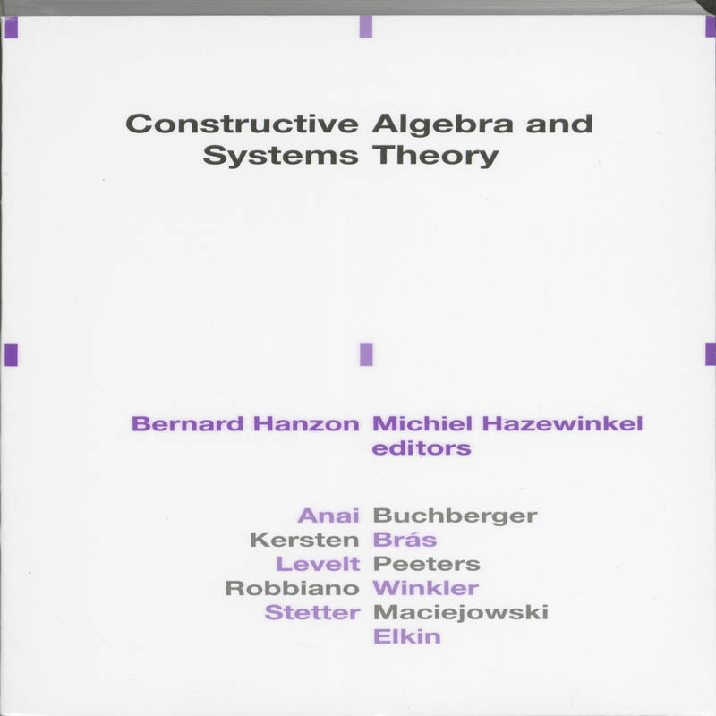 Omslag van Constructive Algebra and Systems Theory