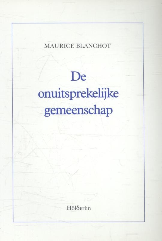 Omslag van De onuitsprekelijke gemeenschap