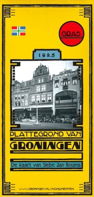 Omslag van Bouma's plattegrond van Groningen