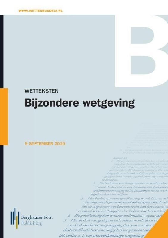 Omslag van Wetteksten Bijzondere wetgeving