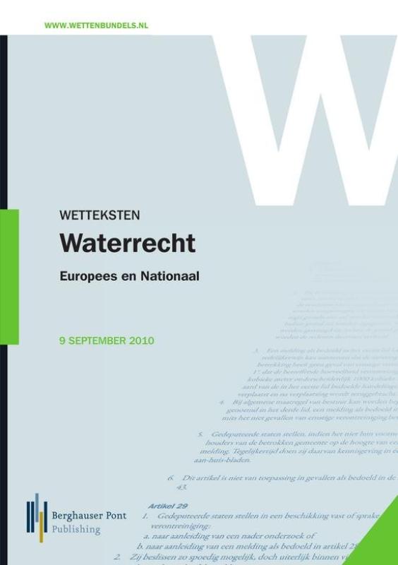 Omslag van Wetteksten Waterrecht