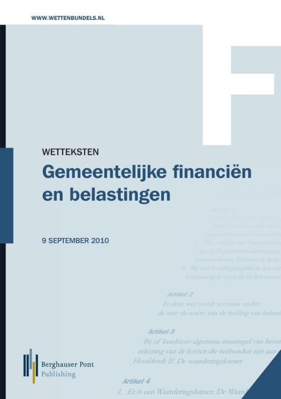 Omslag van Wetteksten Gemeentelijke financiën en belastingen