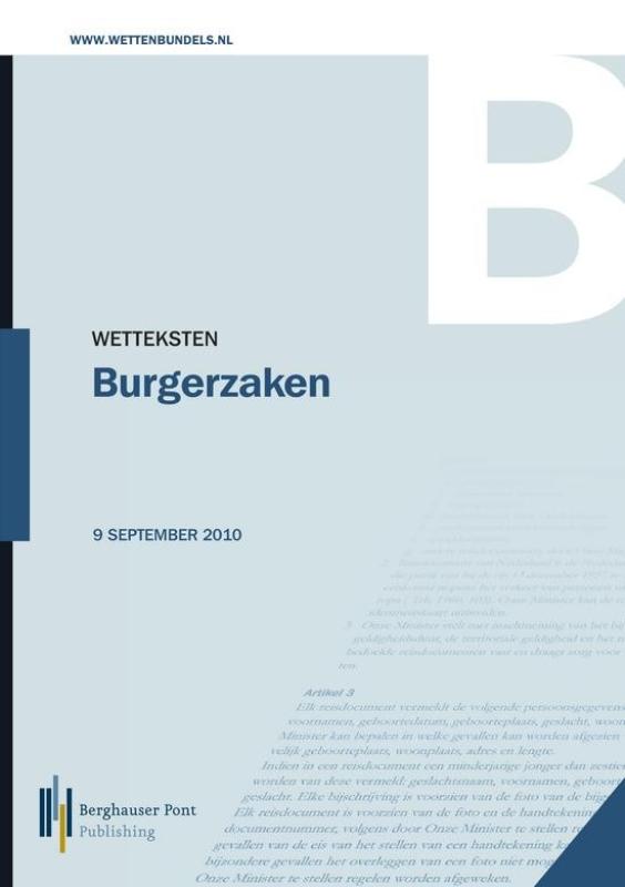 Omslag van Wetteksten Burgerzaken