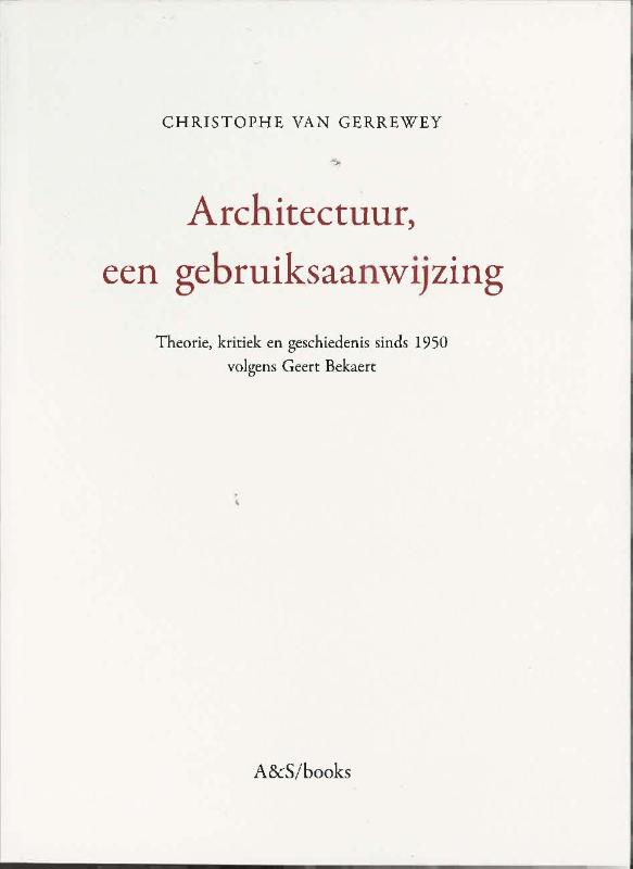 Omslag van Architectuur, een gebruiksaanwijzing