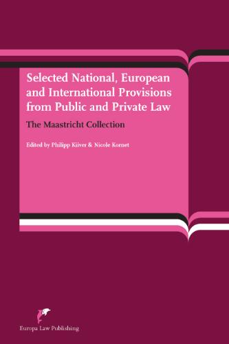 Omslag van Selected National, European and International Provisions fron Public and Private Law