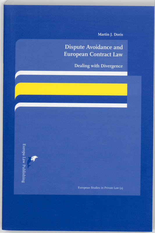 Omslag van Dispute Avoidance and European Contract Law