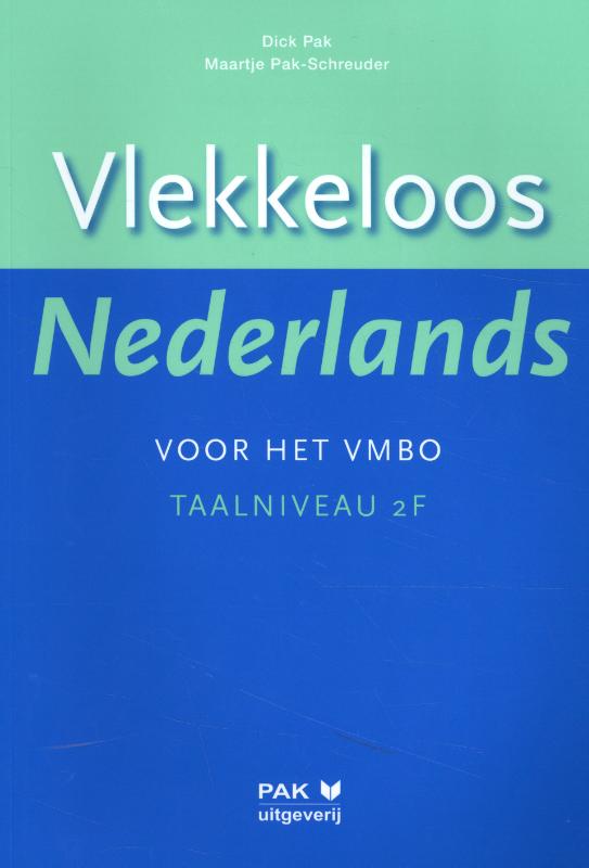 Omslag van Vlekkeloos Nederlands voor het vmbo Taalniveau 2F