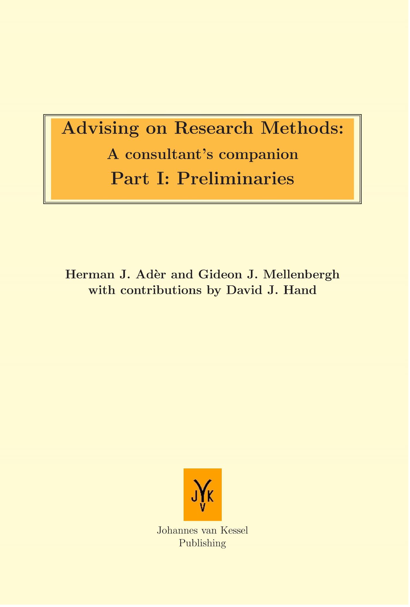 Omslag van part I: Preliminaries
