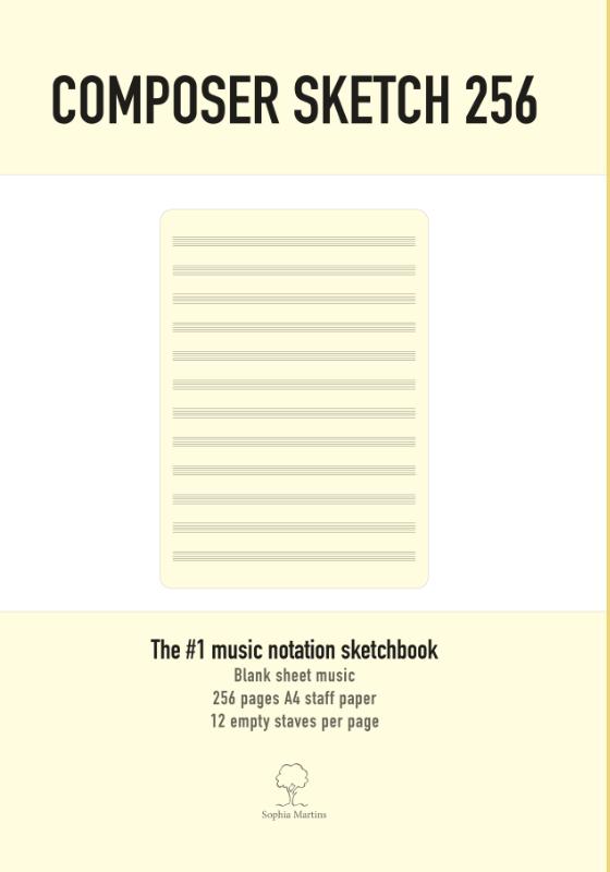 Omslag van Composer Sketch 256 - A4 Muziekpapier met lege notenbalken