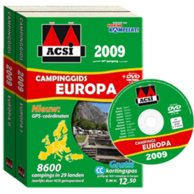 Omslag van ACSI Campinggids Europa 2009 + ACSI Camping dvd-rom Europa 2009