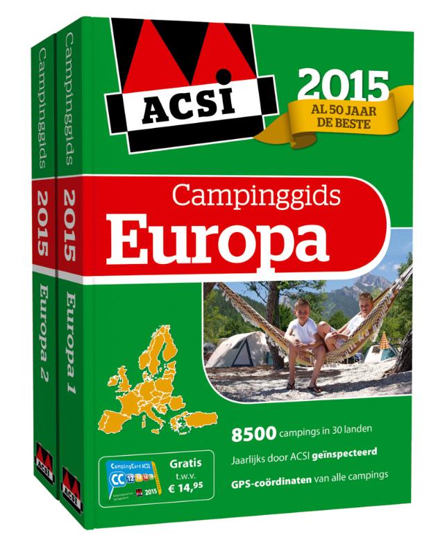 Omslag van ACSI campinggids Europa 2015 + DVD