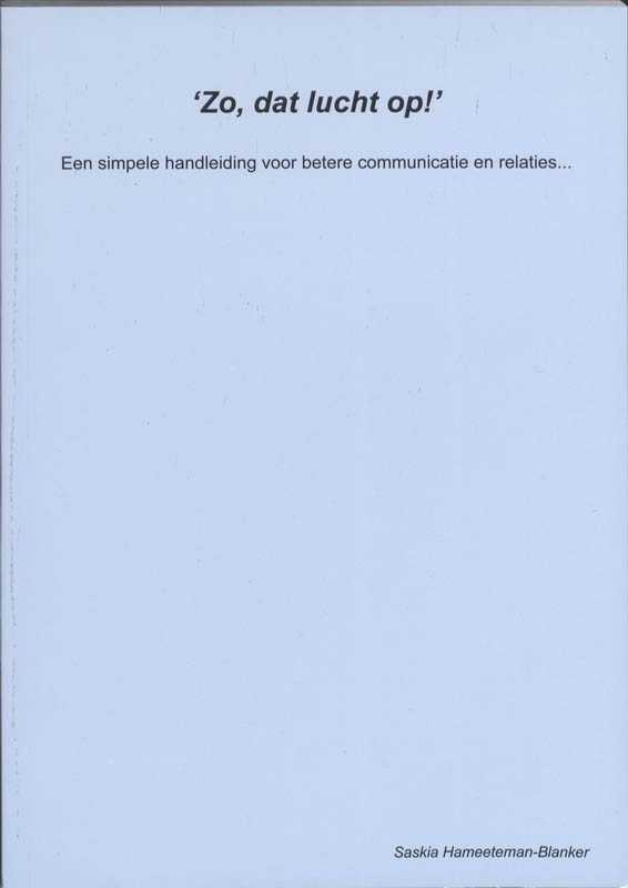 Omslag van "Zo, dát lucht op!"