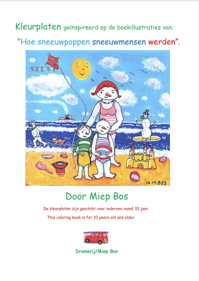 Omslag van Kleurplaten geïnspireerd op de boekillustraties van: ”Hoe sneeuwpoppen sneeuwmensen werden”.