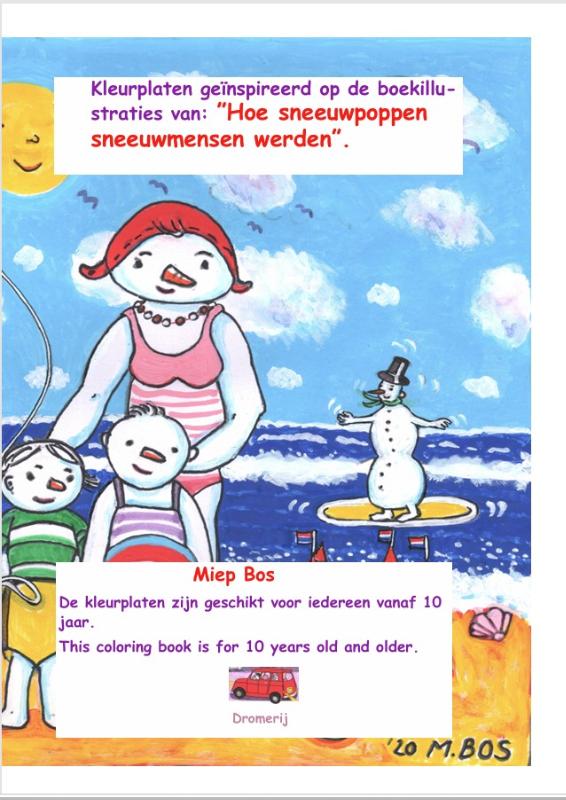 Omslag van Kleurplaten geïnspireerd op de boekillustraties van: ”Hoe sneeuwpoppen sneeuwmensen werden”.
