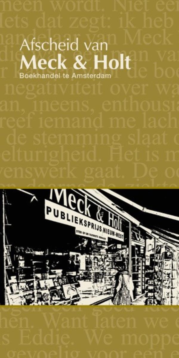 Omslag van Afscheid van Meck & Holt, boekhandel te Amsterdam