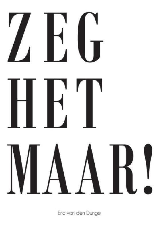 Omslag van Zeg het maar!
