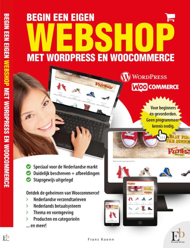 Omslag van Begin een eigen webshop met wordpress en woocommerce