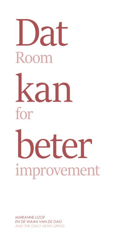 Omslag van Dat kan beter